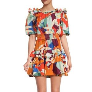 Walter Baker Clara leaf print multicolored dress 41009
